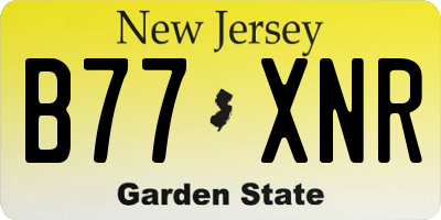 NJ license plate B77XNR
