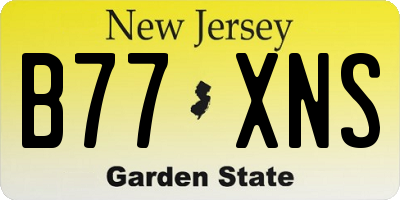 NJ license plate B77XNS