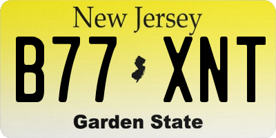 NJ license plate B77XNT