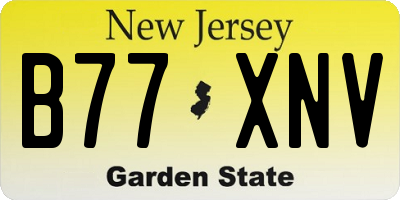 NJ license plate B77XNV