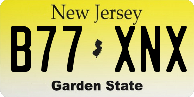 NJ license plate B77XNX
