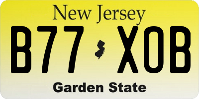 NJ license plate B77XOB
