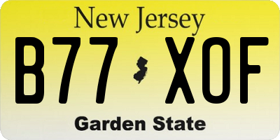 NJ license plate B77XOF