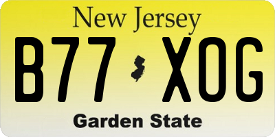 NJ license plate B77XOG