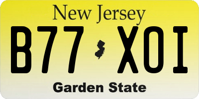 NJ license plate B77XOI