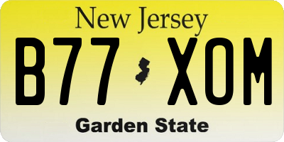 NJ license plate B77XOM