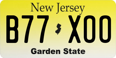 NJ license plate B77XOO