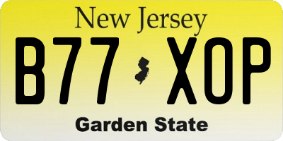 NJ license plate B77XOP