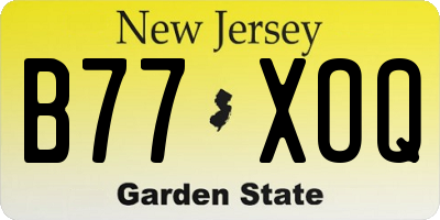 NJ license plate B77XOQ