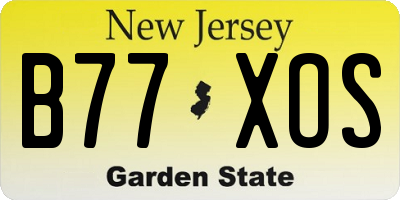 NJ license plate B77XOS