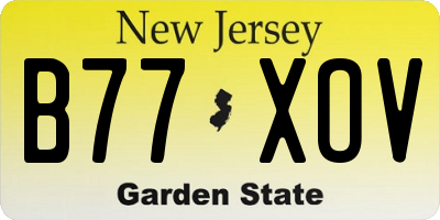 NJ license plate B77XOV