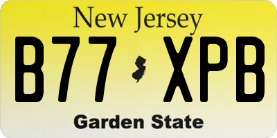 NJ license plate B77XPB