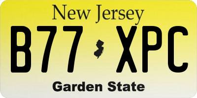 NJ license plate B77XPC