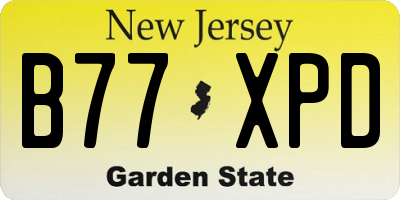 NJ license plate B77XPD