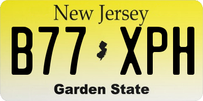 NJ license plate B77XPH