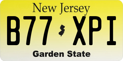 NJ license plate B77XPI