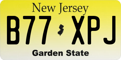 NJ license plate B77XPJ