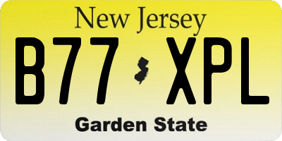 NJ license plate B77XPL