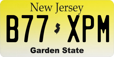 NJ license plate B77XPM