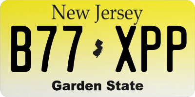NJ license plate B77XPP