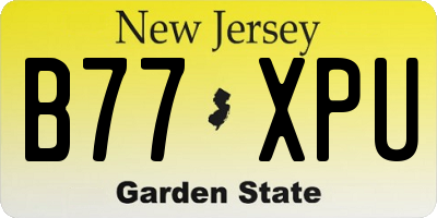 NJ license plate B77XPU