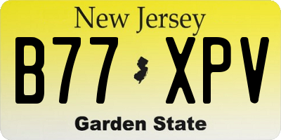 NJ license plate B77XPV