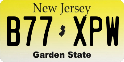 NJ license plate B77XPW