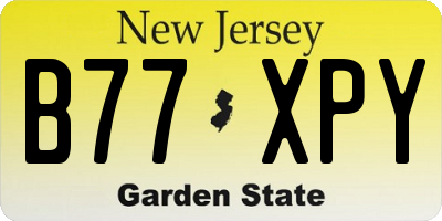 NJ license plate B77XPY