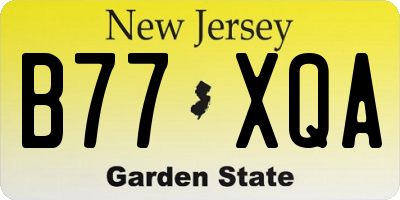NJ license plate B77XQA