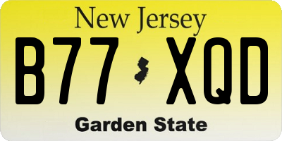 NJ license plate B77XQD