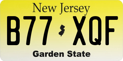 NJ license plate B77XQF