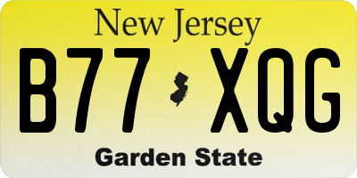 NJ license plate B77XQG