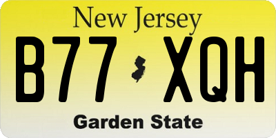 NJ license plate B77XQH