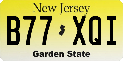 NJ license plate B77XQI