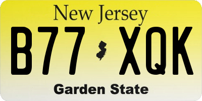 NJ license plate B77XQK