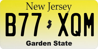 NJ license plate B77XQM