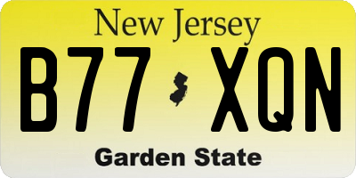 NJ license plate B77XQN