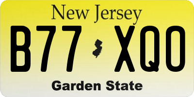 NJ license plate B77XQO