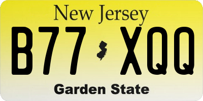 NJ license plate B77XQQ