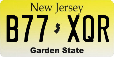 NJ license plate B77XQR