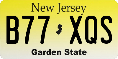 NJ license plate B77XQS