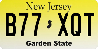 NJ license plate B77XQT