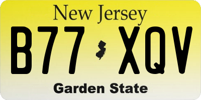 NJ license plate B77XQV