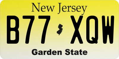 NJ license plate B77XQW