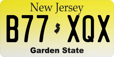 NJ license plate B77XQX