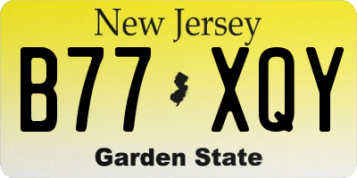 NJ license plate B77XQY
