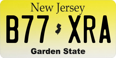 NJ license plate B77XRA