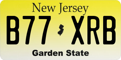 NJ license plate B77XRB