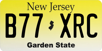 NJ license plate B77XRC