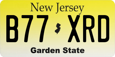 NJ license plate B77XRD